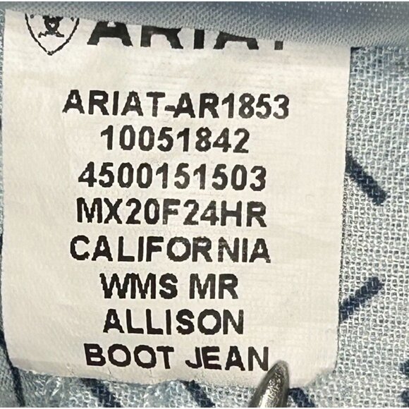 Ariat Jeans Womens 30L Mid Rise Allison Boot Jean Western 34x35 Tall Western - Picture 13 of 16